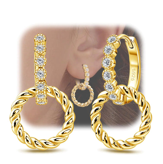 Stela Gold Hoop Silver Earrings